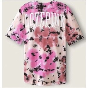 Victoria's Secret PINK Retired Varsity Tee Short Sleeve Crew Tie Dye XL